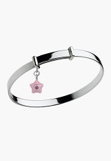 lovely tiny silver star October baby birthstone bracelet